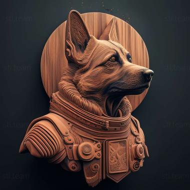 3D model Brave cosmonaut dog famous animal (STL)